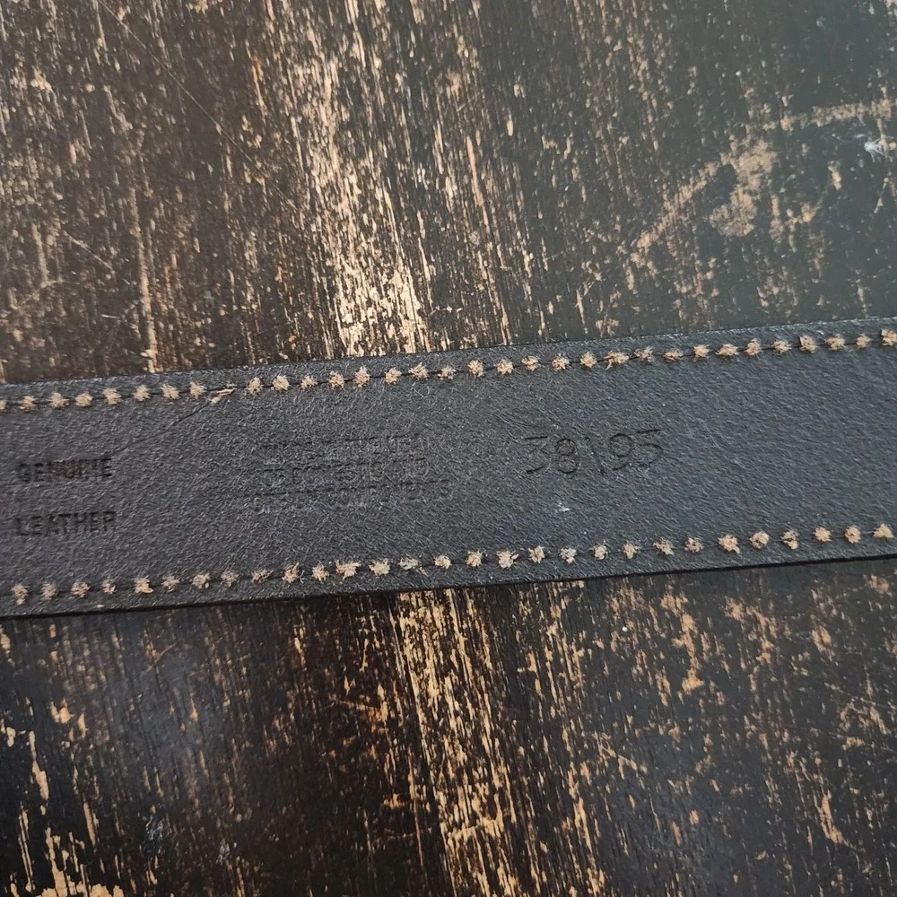 Great American Buckle Co. Pure Pewter Rock Star Belt 2001 Buckle Leather 38 - 40